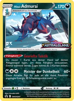 Hisui-Admurai, Karte SWSH207 aus SCSC Promokarten