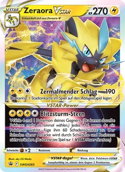 Zeraora VSTAR, Karte SWSH265 aus SCSC Promokarten
