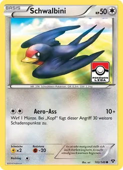 Schwalbini, Karte 102 aus XY
