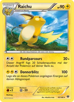 Raichu, Karte 43 aus XY