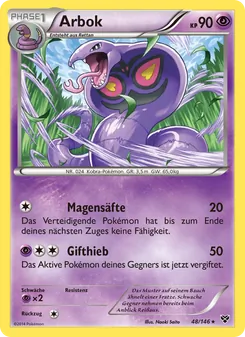 Arbok, Karte 48 aus XY