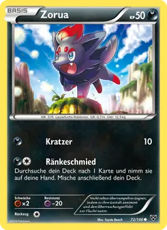 Zorua, Karte 72 aus XY