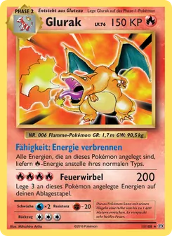 Glurak, Karte 11 aus Evolution
