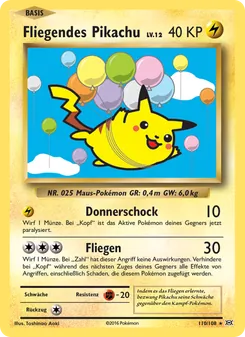 Fliegendes Pikachu, Karte 110 aus Evolution