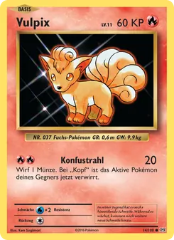 Vulpix, Karte 14 aus Evolution