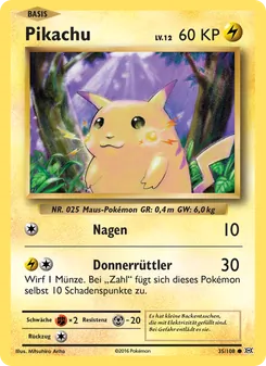 Pikachu, Karte 35 aus Evolution