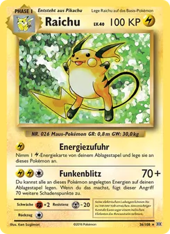Raichu, Karte 36 aus Evolution
