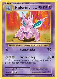 Nidorino, Karte 44 aus Evolution