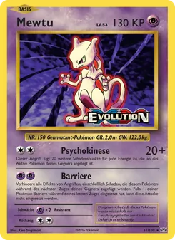 Mewtu, Karte 51 aus Evolution