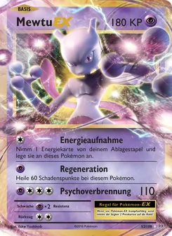Mewtu EX, Karte 52 aus Evolution