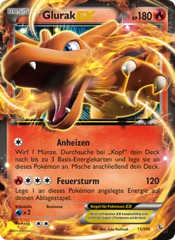 Glurak EX, Karte 11 aus Flammenmeer