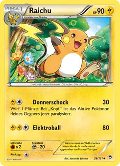 Raichu, Karte 28 aus Fliegende Fäuste