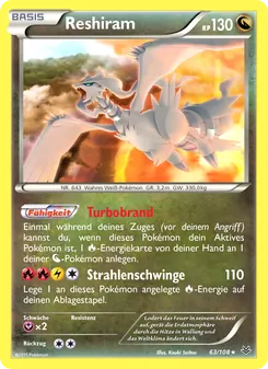 Reshiram, Karte 63 aus Drachenleuchten