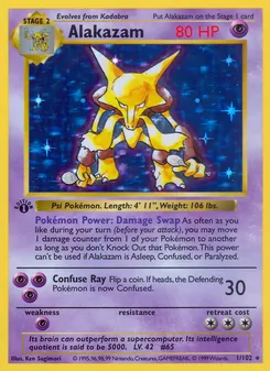 Alakazam, card 1 from Base Set