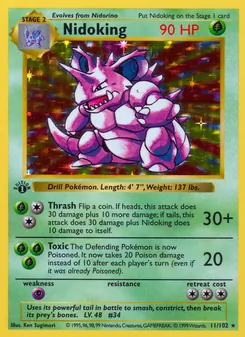 Nidoking, card 11 from Base Set
