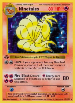Ninetales, card 12 from Base Set