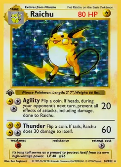 Raichu, card 14 from Base Set