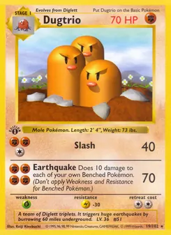 Dugtrio, card 19 from Base Set