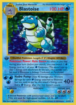 Blastoise, card 2 from Base Set