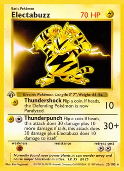 Electabuzz, card 20 from Base Set
