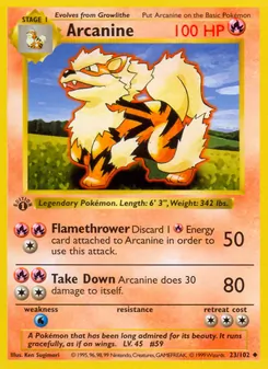 Arcanine, card 23 from Base Set