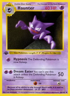 Haunter, card 29 from Base Set