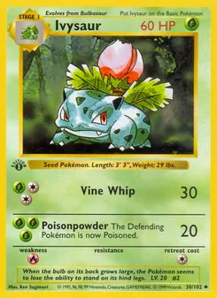 Ivysaur, card 30 from Base Set