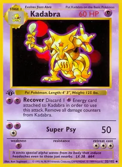Kadabra, card 32 from Base Set