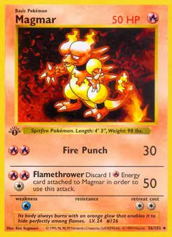 Magmar, card 36 from Base Set
