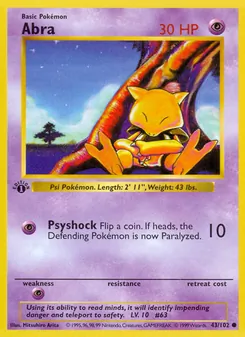Abra, card 43 from Base Set