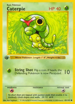Caterpie, card 45 from Base Set