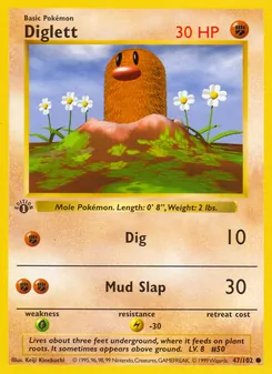 Diglett, card 47 from Base Set