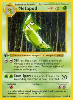 Metapod, card 54 from Base Set