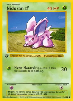 Nidoran♂, card 55 from Base Set