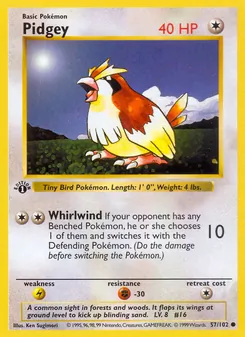 Pidgey, card 57 from Base Set