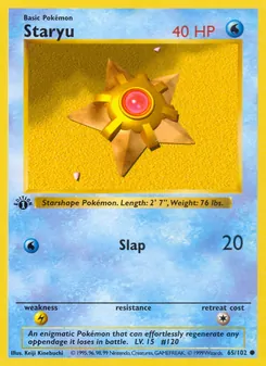Staryu, card 65 from Base Set
