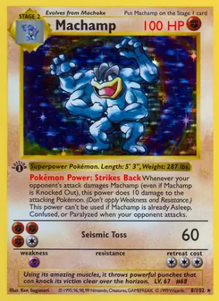 Machamp, card 8 from Base Set