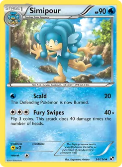 Simipour, card 34 from Black & White