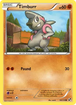 Timburr, card 58 from Black & White