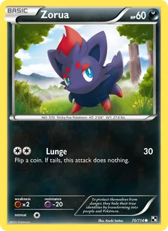 Zorua, card 70 from Black & White
