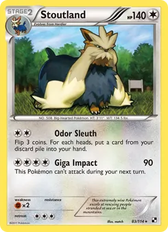 Stoutland, card 83 from Black & White