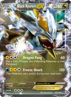 Black Kyurem-EX, card 101 from Boundaries Crossed