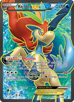 Keldeo-EX, card 142 from Boundaries Crossed