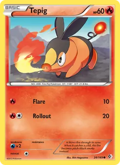 Tepig, card 24 from Boundaries Crossed