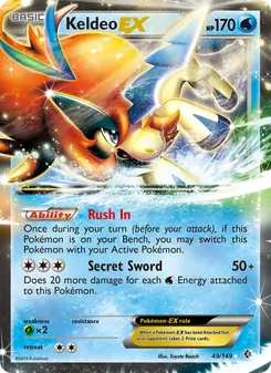 Keldeo-EX, card 49 from Boundaries Crossed