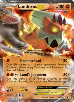 Landorus-EX, card 89 from Boundaries Crossed