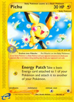 Pichu, Karte 58 aus Expedition