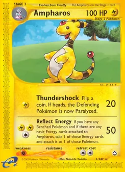 Ampharos, card 1 from Aquapolis