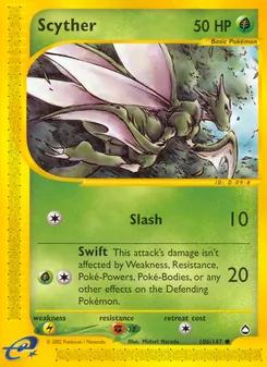 Scyther, card 106 from Aquapolis
