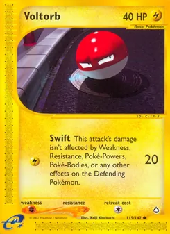 Voltorb, card 115 from Aquapolis